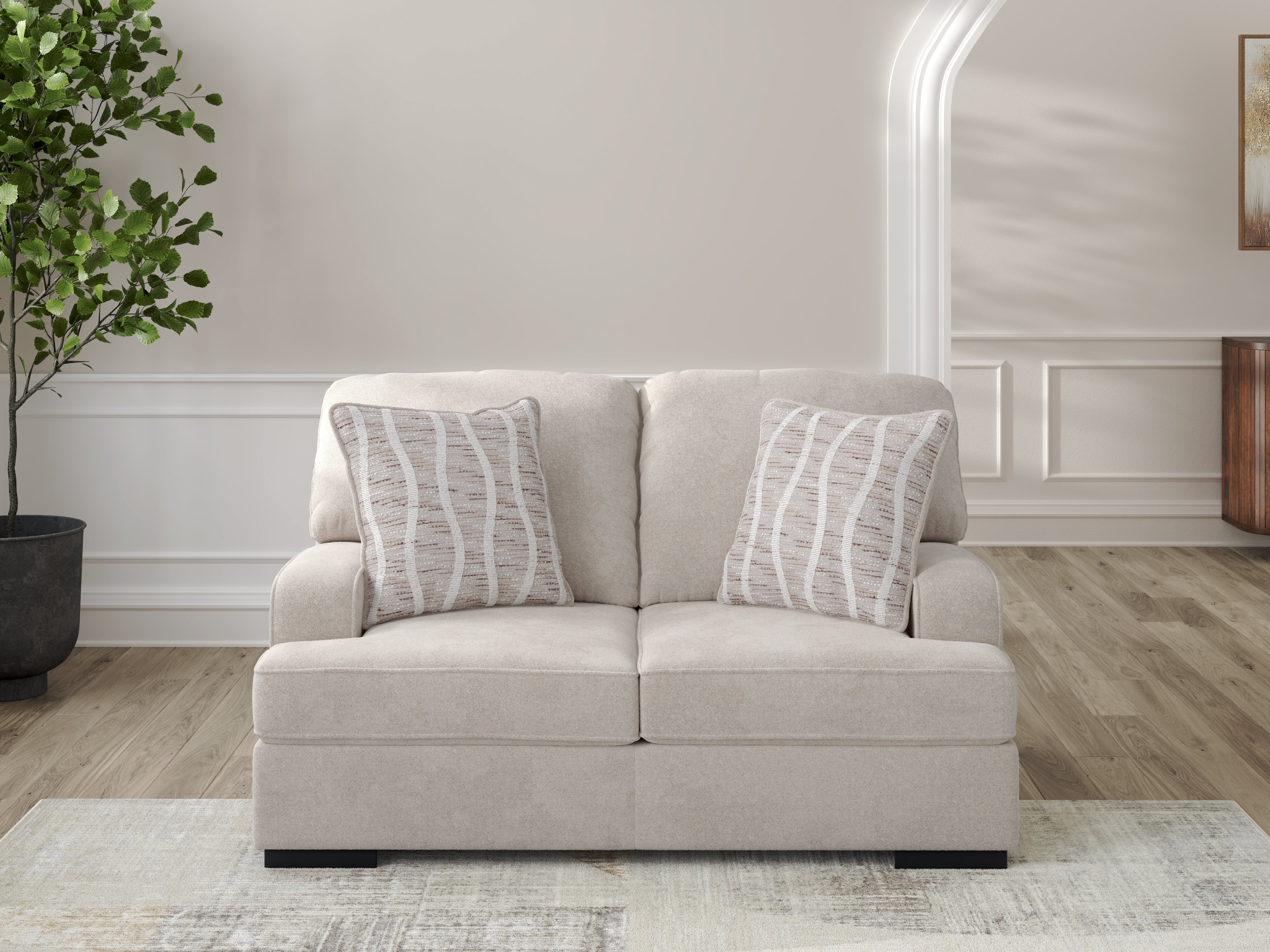 Ashley Furniture - HIGH PROFILE TAUPE LOVESEAT - Beige Fabric - Loveseats - Additional View 1