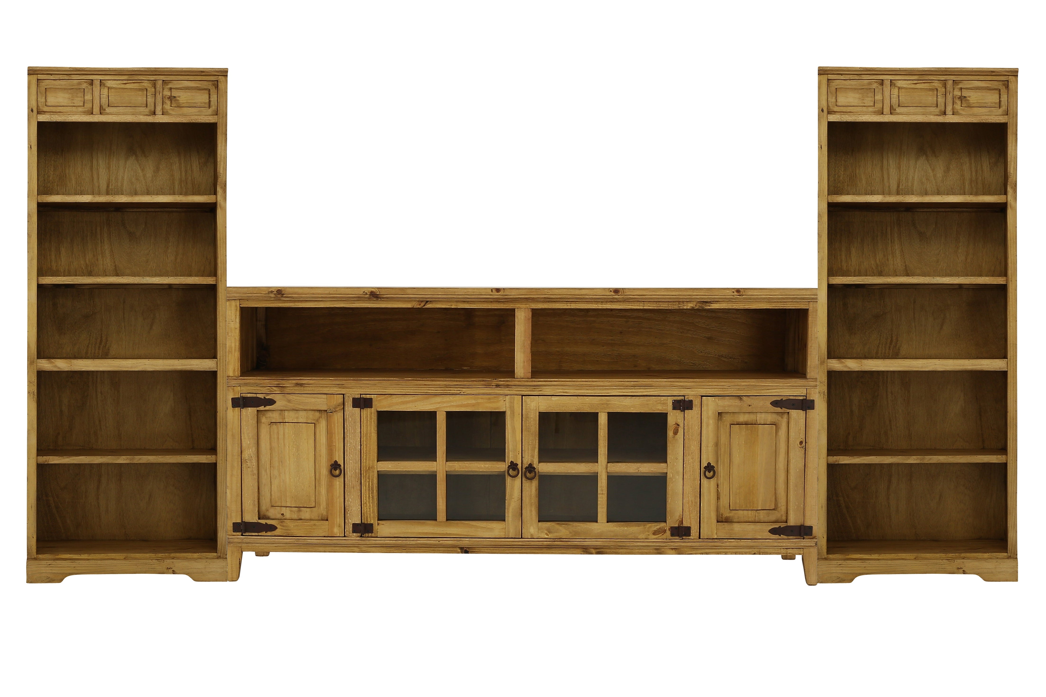 Lawman 72" 3 Piece Wall Unit - Medium Wax
