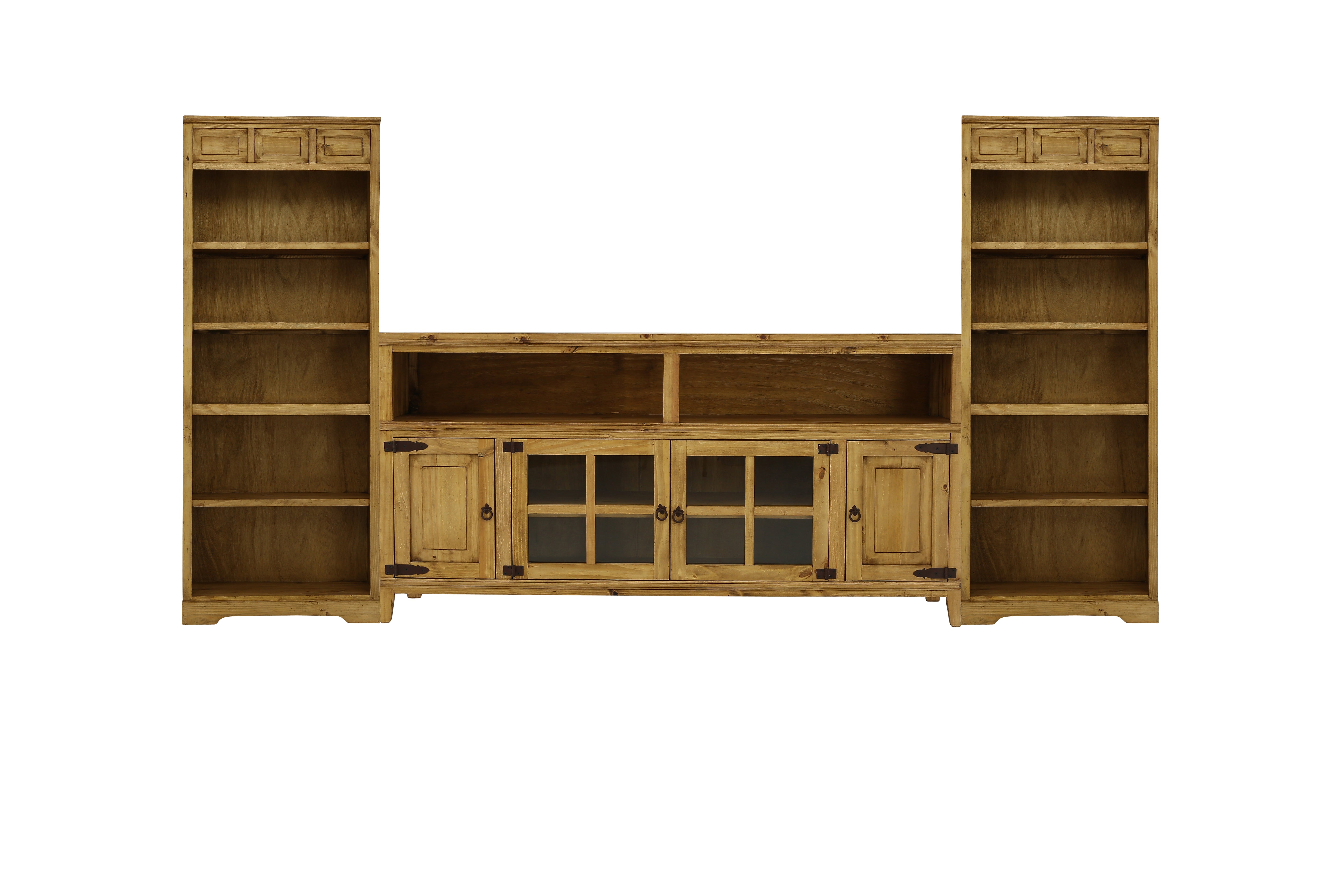 Lawman 72" 3 Piece Wall Unit - Medium Wax
