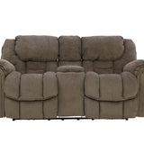 Baxter Power Loveseat With Console - Taupe