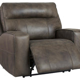 Game Plan Concrete Leather 2P Power Recliner