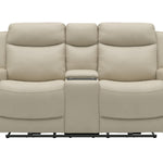 Adeline Leather Power Loveseat With Console - Pristine