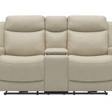 Adeline Leather Power Loveseat With Console - Pristine