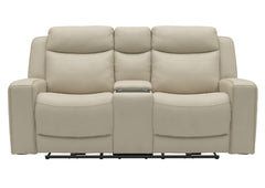 Adeline Leather Power Loveseat With Console - Pristine