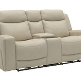 Adeline Leather Power Loveseat With Console - Pristine - Additional View 1