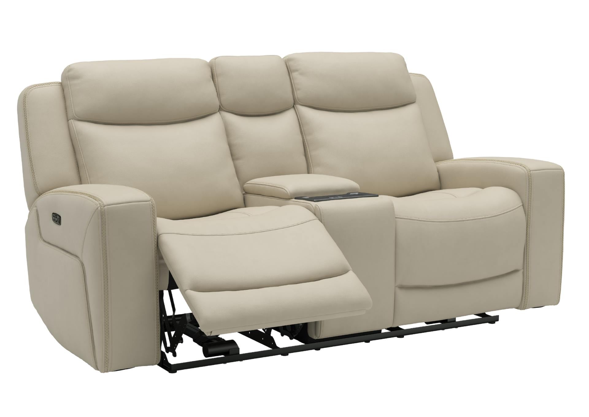 Adeline Leather Power Loveseat With Console - Pristine - Additional View 2