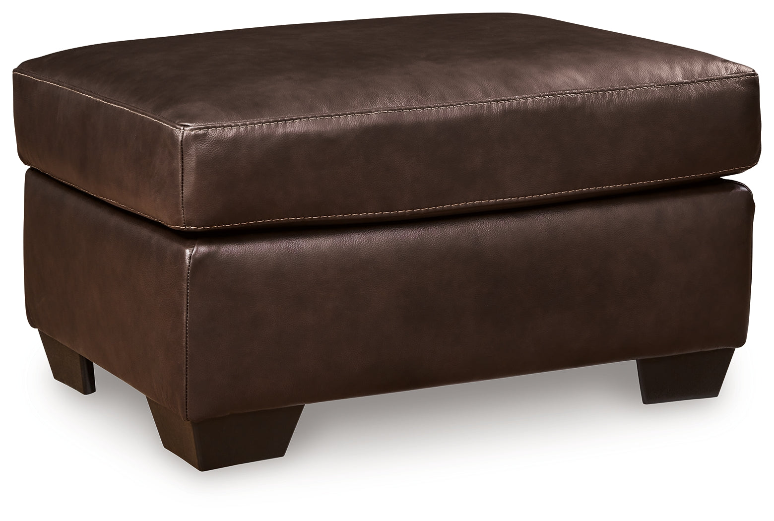 Ashley Furniture - Santorine Ottoman - Dark Brown Leather Match - Ottomans