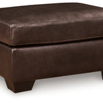 Ashley Furniture - Santorine Ottoman - Dark Brown Leather Match - Ottomans