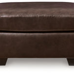 Ashley Furniture - Santorine Ottoman - Dark Brown Leather Match - Ottomans - Additional View 2