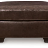 Ashley Furniture - Santorine Ottoman - Dark Brown Leather Match - Ottomans - Additional View 2