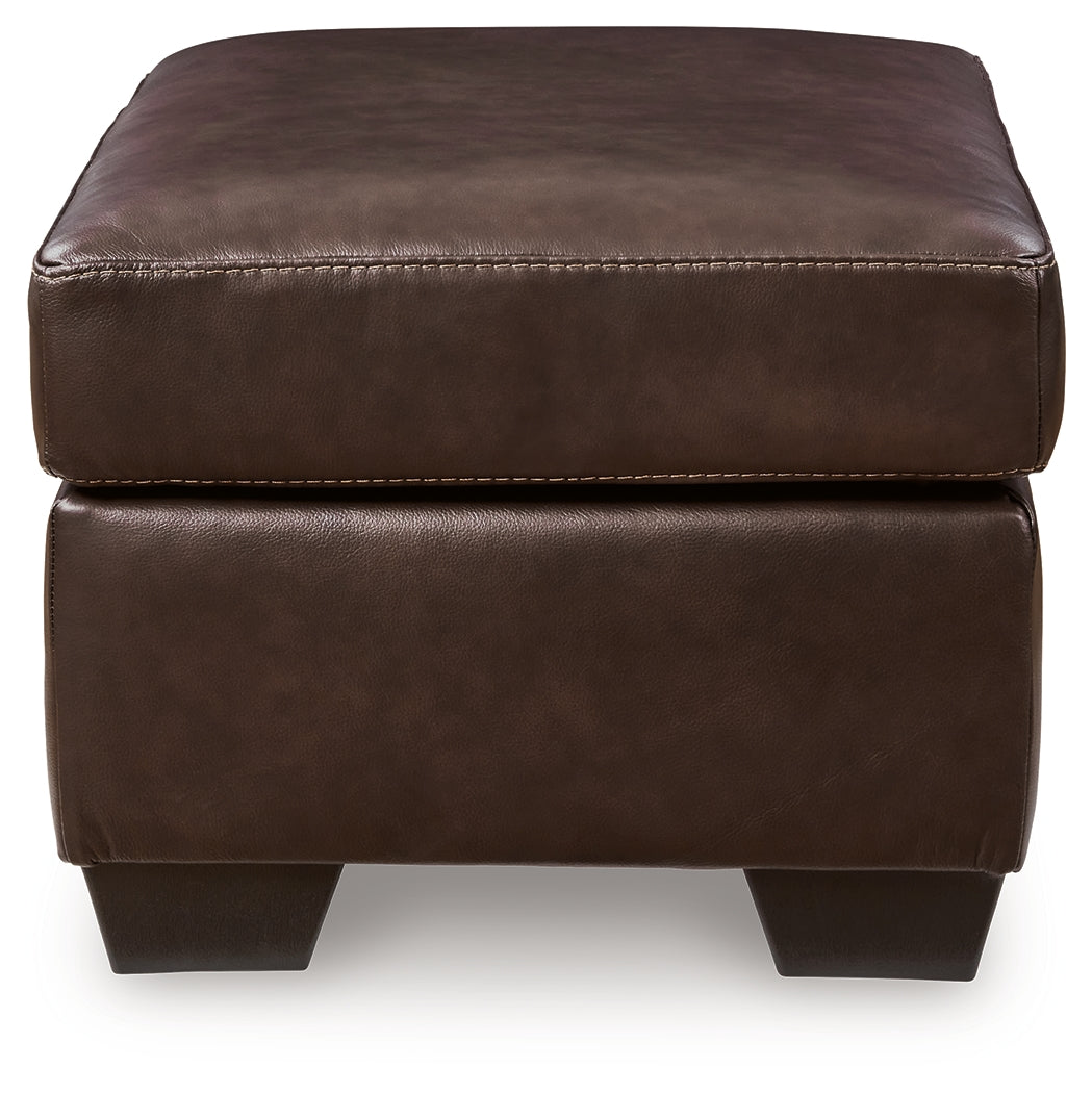 Ashley Furniture - Santorine Ottoman - Dark Brown Leather Match - Ottomans - Additional View 3