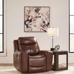 Ashley Furniture - MOMENTUM MAHOGANY LEATHER 2P POWER RECLINER WITH ADJUSTABLE HEADREST - Dark Brown Leather Match - Recliners - Additional View 1