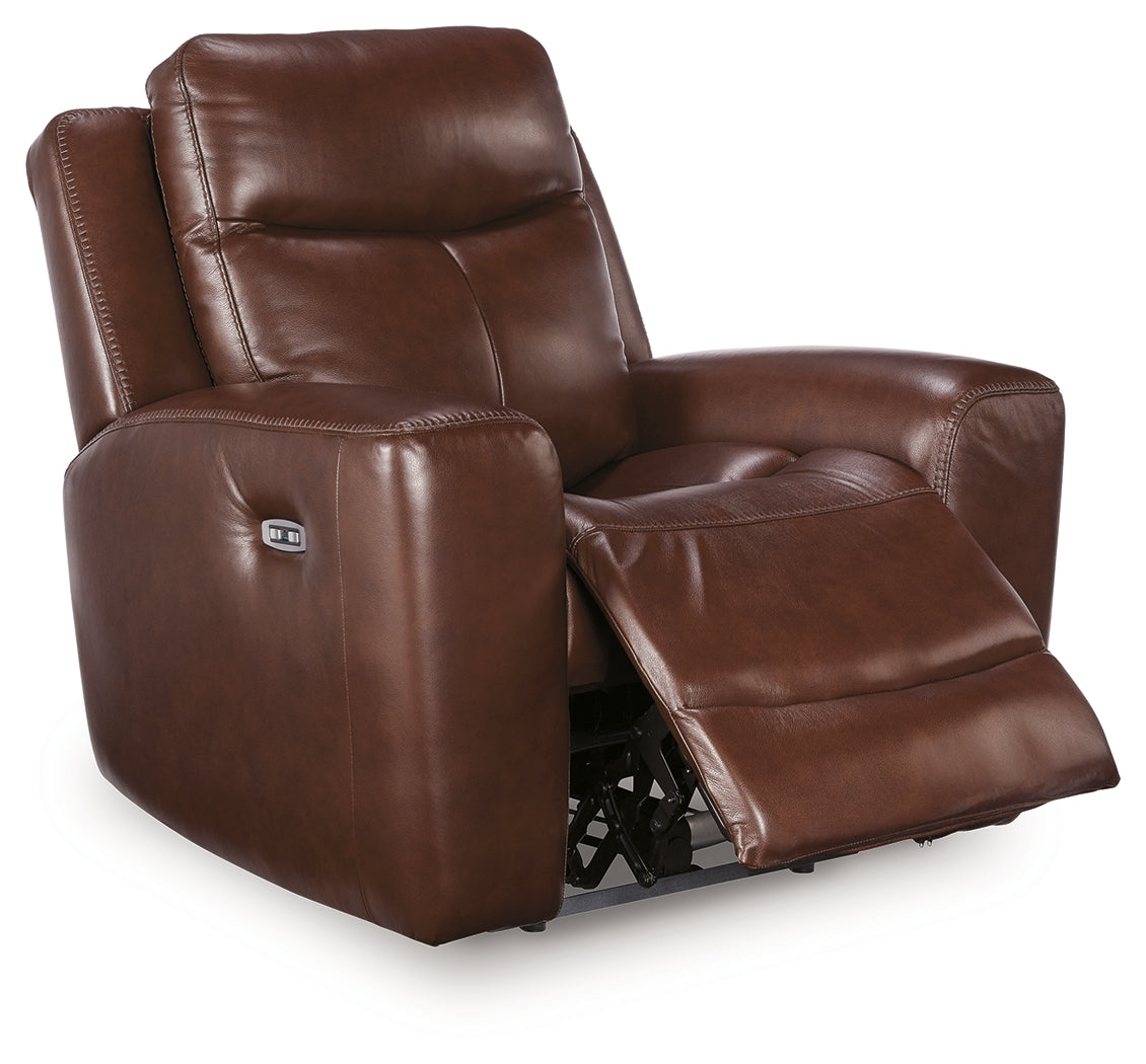 Ashley Furniture - MOMENTUM MAHOGANY LEATHER 2P POWER RECLINER WITH ADJUSTABLE HEADREST - Dark Brown Leather Match - Recliners - Additional View 2