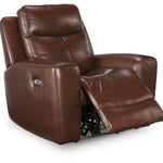 Ashley Furniture - MOMENTUM MAHOGANY LEATHER 2P POWER RECLINER WITH ADJUSTABLE HEADREST - Dark Brown Leather Match - Recliners - Additional View 2