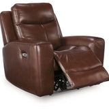 Ashley Furniture - MOMENTUM MAHOGANY LEATHER 2P POWER RECLINER WITH ADJUSTABLE HEADREST - Dark Brown Leather Match - Recliners - Additional View 2