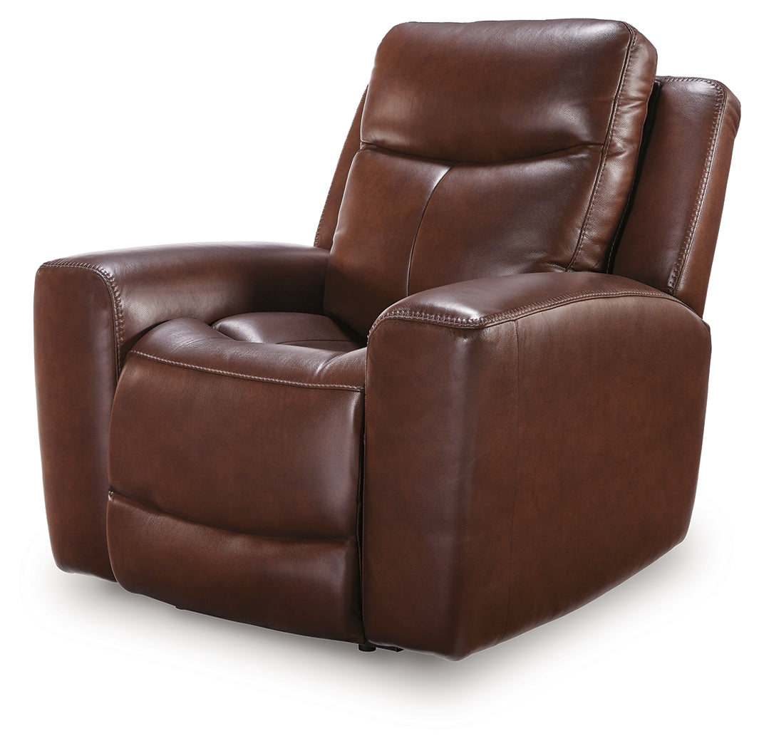 Ashley Furniture - MOMENTUM MAHOGANY LEATHER 2P POWER RECLINER WITH ADJUSTABLE HEADREST - Dark Brown Leather Match - Recliners - Additional View 4