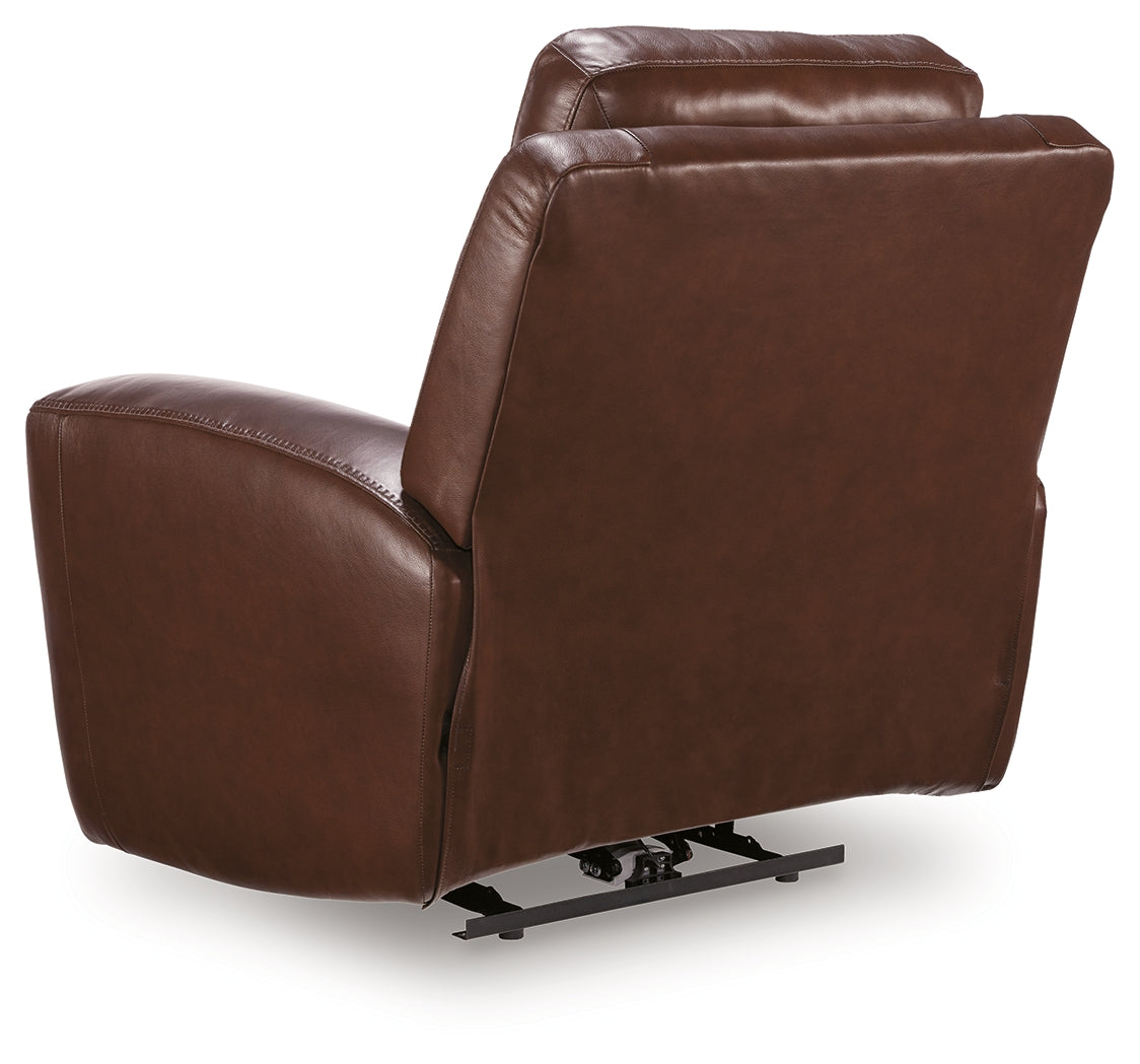 Ashley Furniture - MOMENTUM MAHOGANY LEATHER 2P POWER RECLINER WITH ADJUSTABLE HEADREST - Dark Brown Leather Match - Recliners - Additional View 5