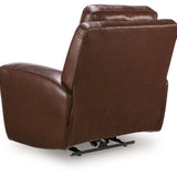 Ashley Furniture - MOMENTUM MAHOGANY LEATHER 2P POWER RECLINER WITH ADJUSTABLE HEADREST - Dark Brown Leather Match - Recliners - Additional View 5