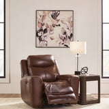 Ashley Furniture - MOMENTUM MAHOGANY LEATHER 2P POWER RECLINER WITH ADJUSTABLE HEADREST - Dark Brown Leather Match - Recliners - Additional View 6