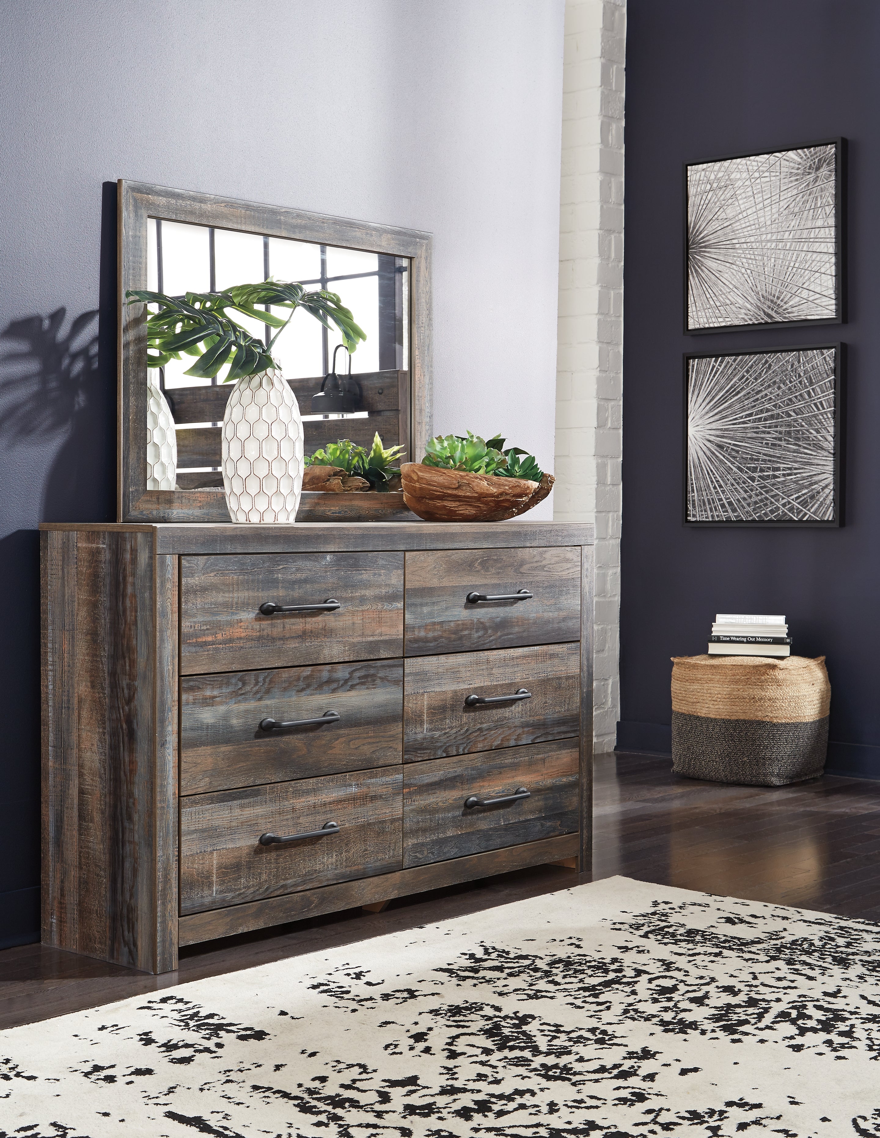 Ashley Furniture - Drystan Dresser - Brown - Beige Wood - Dresser & Mirror - Additional View 7