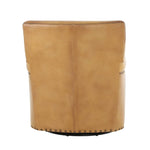 VENETIAN COGNAC LEATHER SWIVEL GLIDER CHAIR - Additional View 3