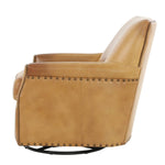 VENETIAN COGNAC LEATHER SWIVEL GLIDER CHAIR - Additional View 4