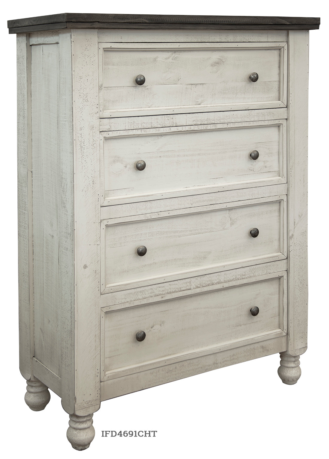 International Furniture Direct - STONE CHEST - Beige|Dark Gray Wood - Chests