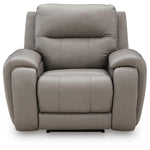 Ashley Furniture - TRENDSETTER PWR RECLINER W/ AUDIO - Gray Leather Match - Recliners - Additional View 5