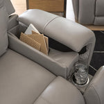 Ashley Furniture - TRENDSETTER PWR RECLINER W/ AUDIO - Gray Leather Match - Recliners - Additional View 13