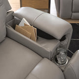 Ashley Furniture - TRENDSETTER PWR RECLINER W/ AUDIO - Gray Leather Match - Recliners - Additional View 13