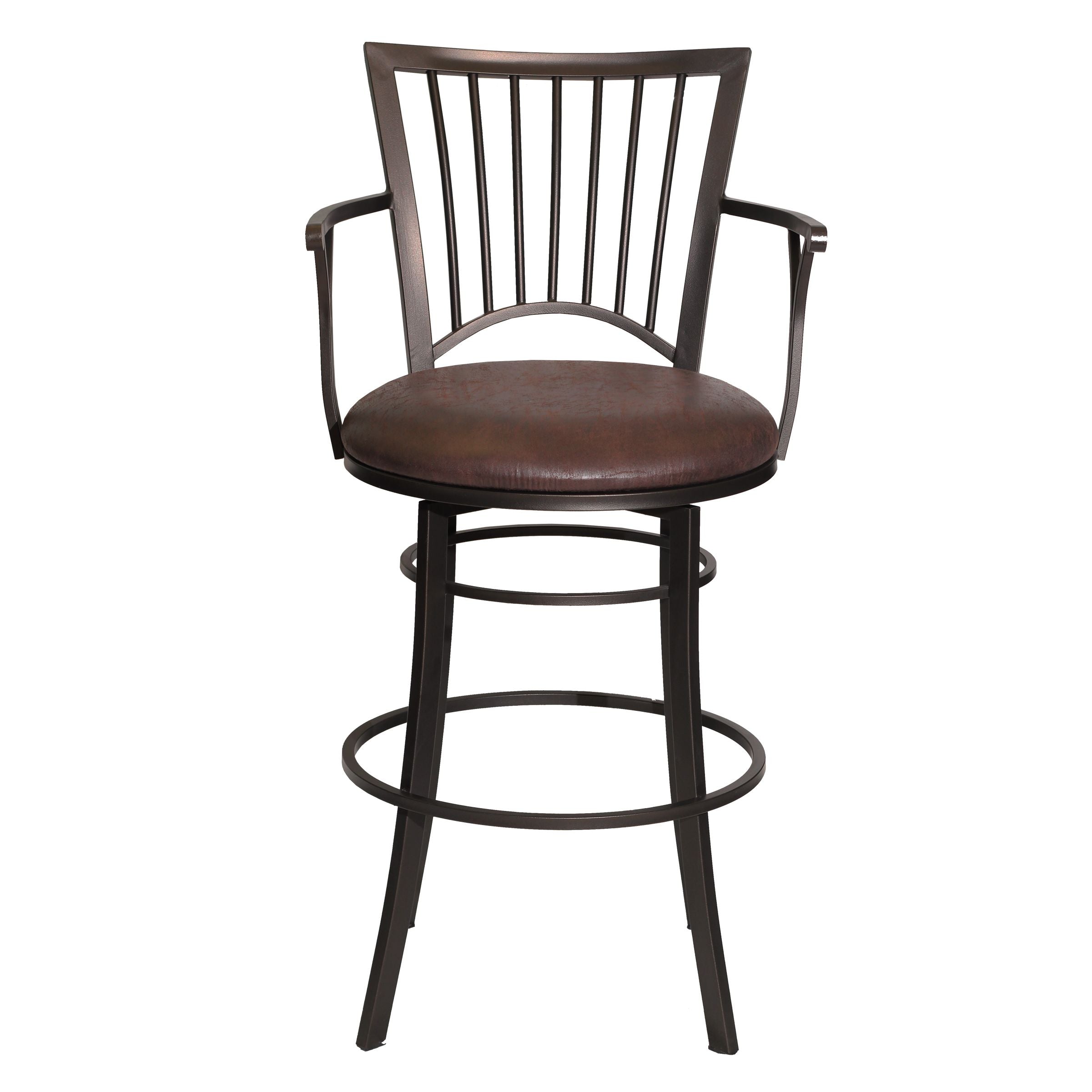 Steve Silver Furniture - Bayview 30" Swivel Bar Chair - Dark Brown Wood - Stools
