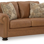 Ashley Furniture - CARIANNA CARAMEL LEATHER LOVESEAT - Light Brown Leather Match - Loveseats