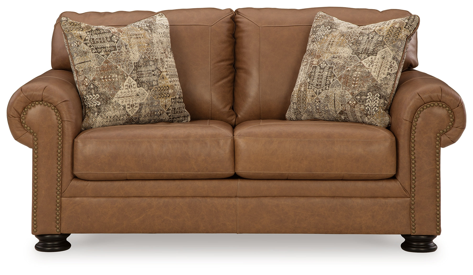 Ashley Furniture - CARIANNA CARAMEL LEATHER LOVESEAT - Light Brown Leather Match - Loveseats - Additional View 2