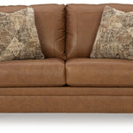 Ashley Furniture - CARIANNA CARAMEL LEATHER LOVESEAT - Light Brown Leather Match - Loveseats - Additional View 2