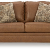 Ashley Furniture - CARIANNA CARAMEL LEATHER LOVESEAT - Light Brown Leather Match - Loveseats - Additional View 2