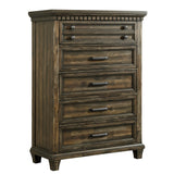 Elements International - MCCOY CHARCOAL CHEST - Dark Brown|Dark Gray Wood - Chests