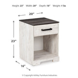 Ashley Furniture - SHAWBURN 1 DRAWER NIGHTSTAND - Light Brown Wood - Nightstands - Additional View 3