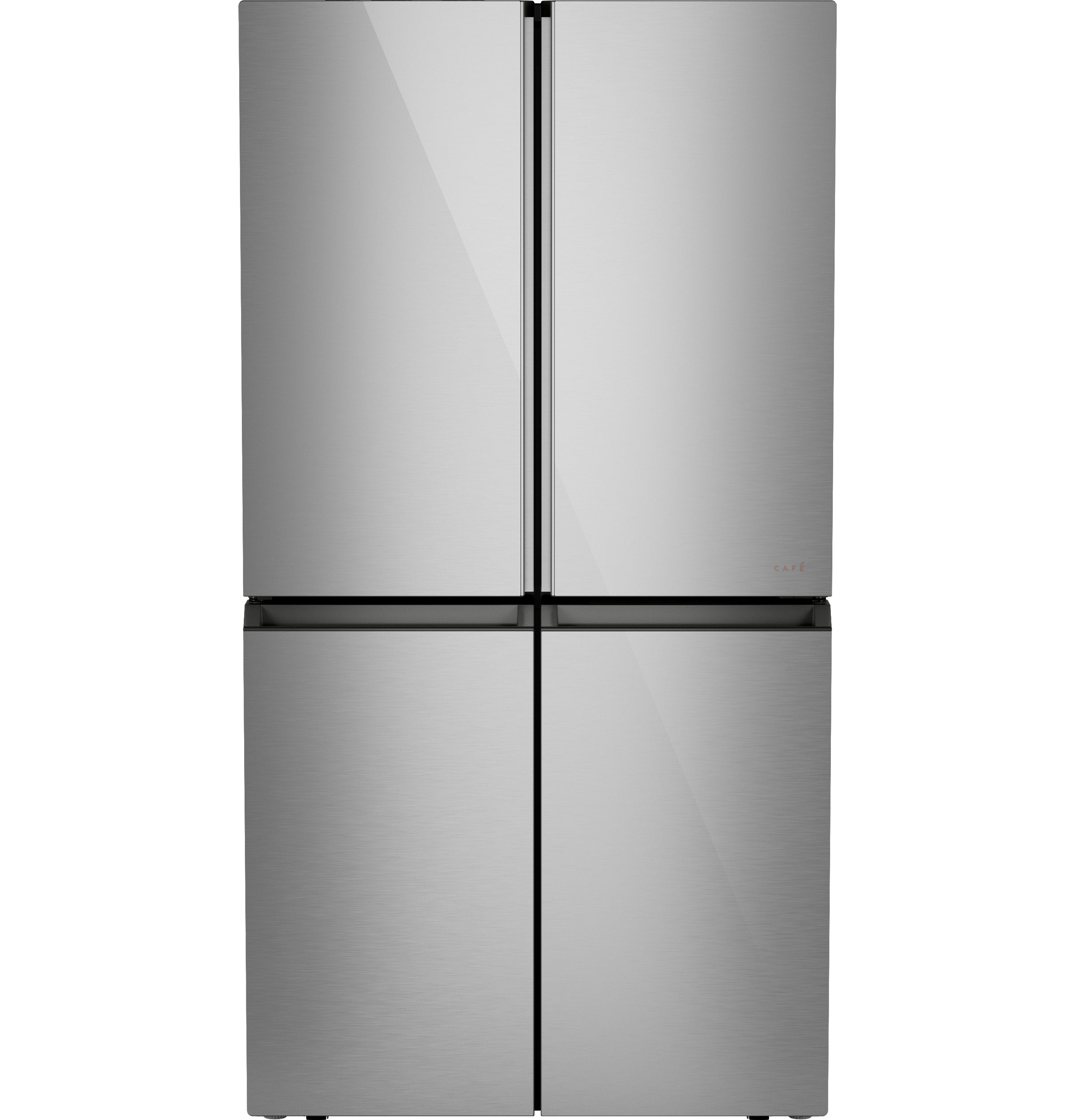 Café Energy Star 22.9 Cu. Ft. Smart Counter-Depth Quad-Door Refrigerator In Platinum Glass With Dual-Dispense Autofill Pitcher - Platinum Glass - Pearl Silver - Refrigerators