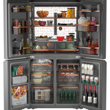 Café Energy Star 22.9 Cu. Ft. Smart Counter-Depth Quad-Door Refrigerator In Platinum Glass With Dual-Dispense Autofill Pitcher - Platinum Glass - Pearl Silver - Refrigerators - Additional View 2