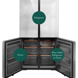 Café Energy Star 22.9 Cu. Ft. Smart Counter-Depth Quad-Door Refrigerator In Platinum Glass With Dual-Dispense Autofill Pitcher - Platinum Glass - Pearl Silver - Refrigerators - Additional View 3
