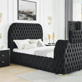 NATALIA BLACK KING BED WITH FIREPLACE AND TV LIFT - Additional View 2