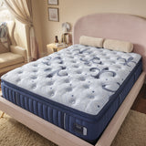 Tempur Sealy - Estate Firm Euro Pillowtop Full Mattress - Blue|Light Blue Fabric - Mattresses - Additional View 4