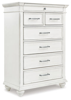 Ashley Furniture - KANWYN 7 DRAWER CHEST - White Wood - Chests