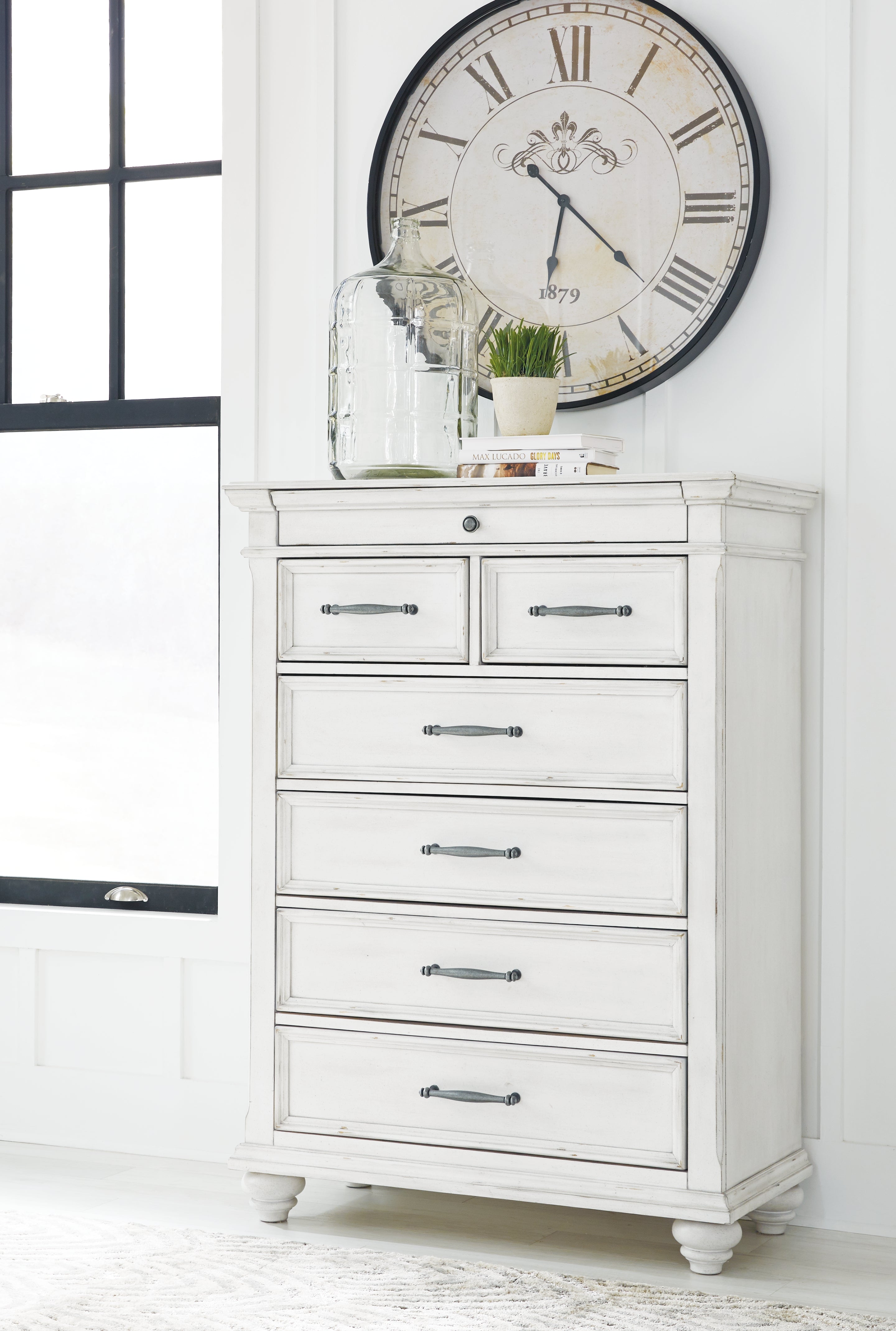Ashley Furniture - KANWYN 7 DRAWER CHEST - White Wood - Chests - Additional View 1
