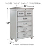 Ashley Furniture - KANWYN 7 DRAWER CHEST - White Wood - Chests - Additional View 3