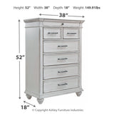 Ashley Furniture - KANWYN 7 DRAWER CHEST - White Wood - Chests - Additional View 3