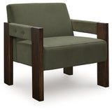 Ashley Furniture - ADLANLOCK OLIVE ACCENT CHAIR - Green Fabric|Wood - Chairs