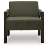 Ashley Furniture - ADLANLOCK OLIVE ACCENT CHAIR - Green Fabric|Wood - Chairs - Additional View 2