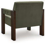 Ashley Furniture - ADLANLOCK OLIVE ACCENT CHAIR - Green Fabric|Wood - Chairs - Additional View 4