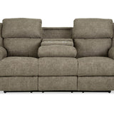 Milo Reclining Sofa With Drop Down Table With Cupholders